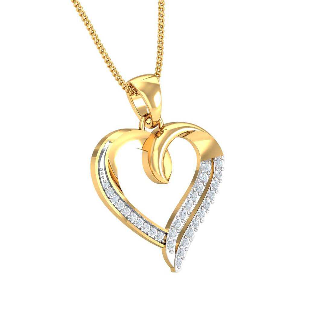 KuberBox 18K Yellow Gold Eva Heart Pendant