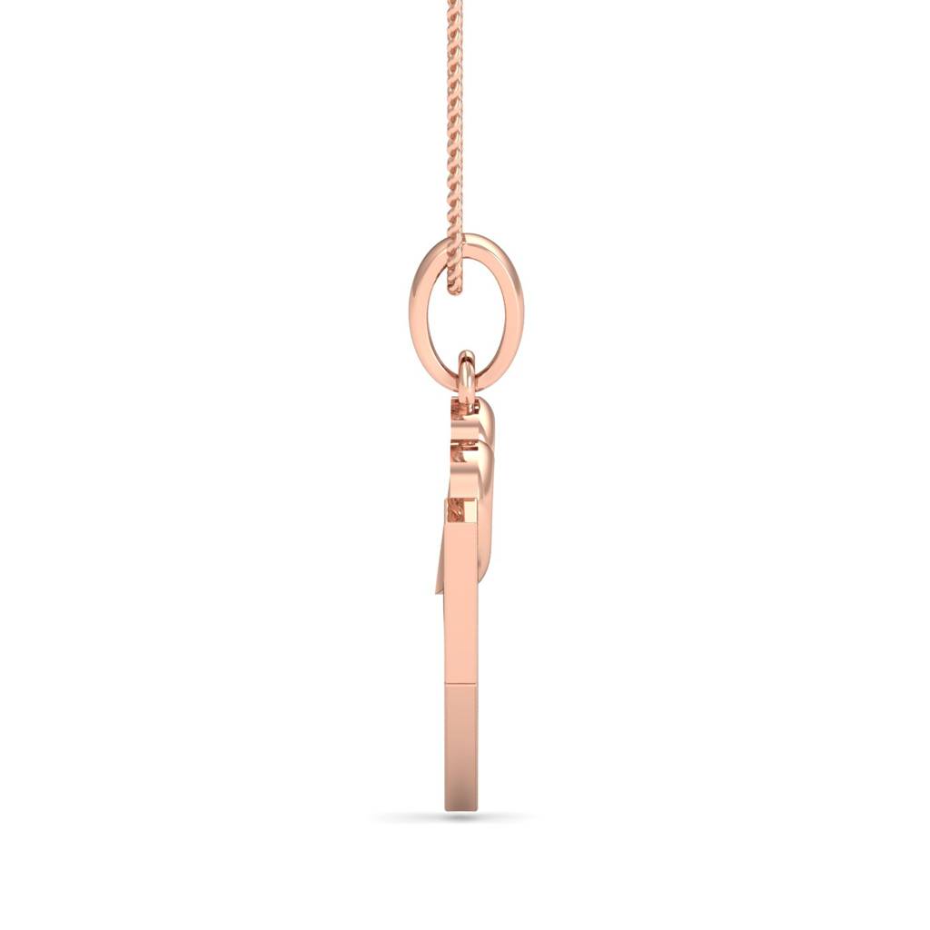 KuberBox 18K Rose Gold L.O.V.E Diamond Pendant