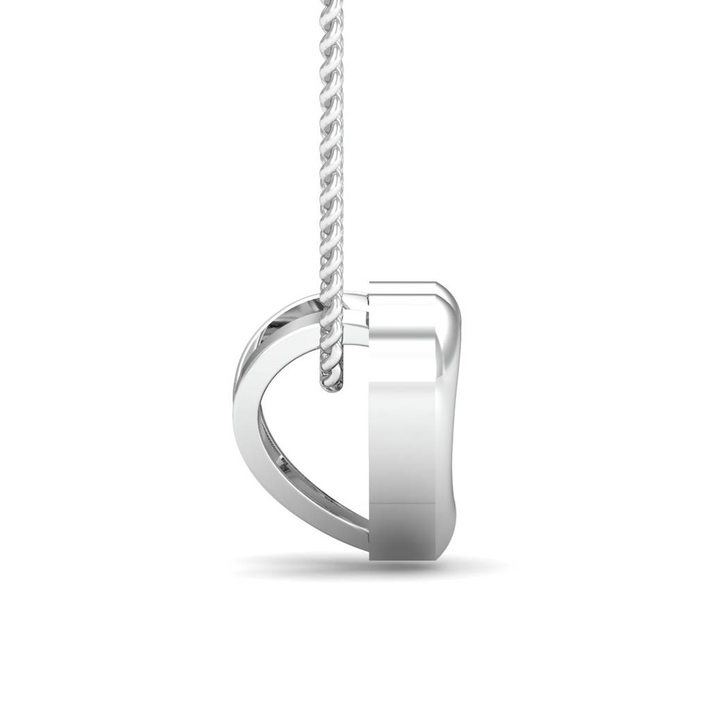 KuberBox 18K White Gold Minimal Heart Pendant