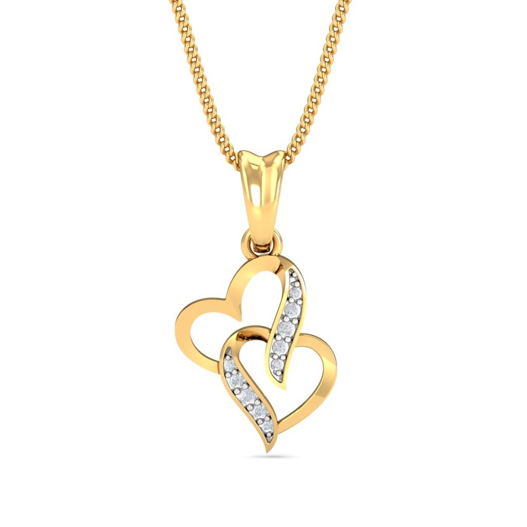 KuberBox 18K Yellow Gold Heartly Pendant