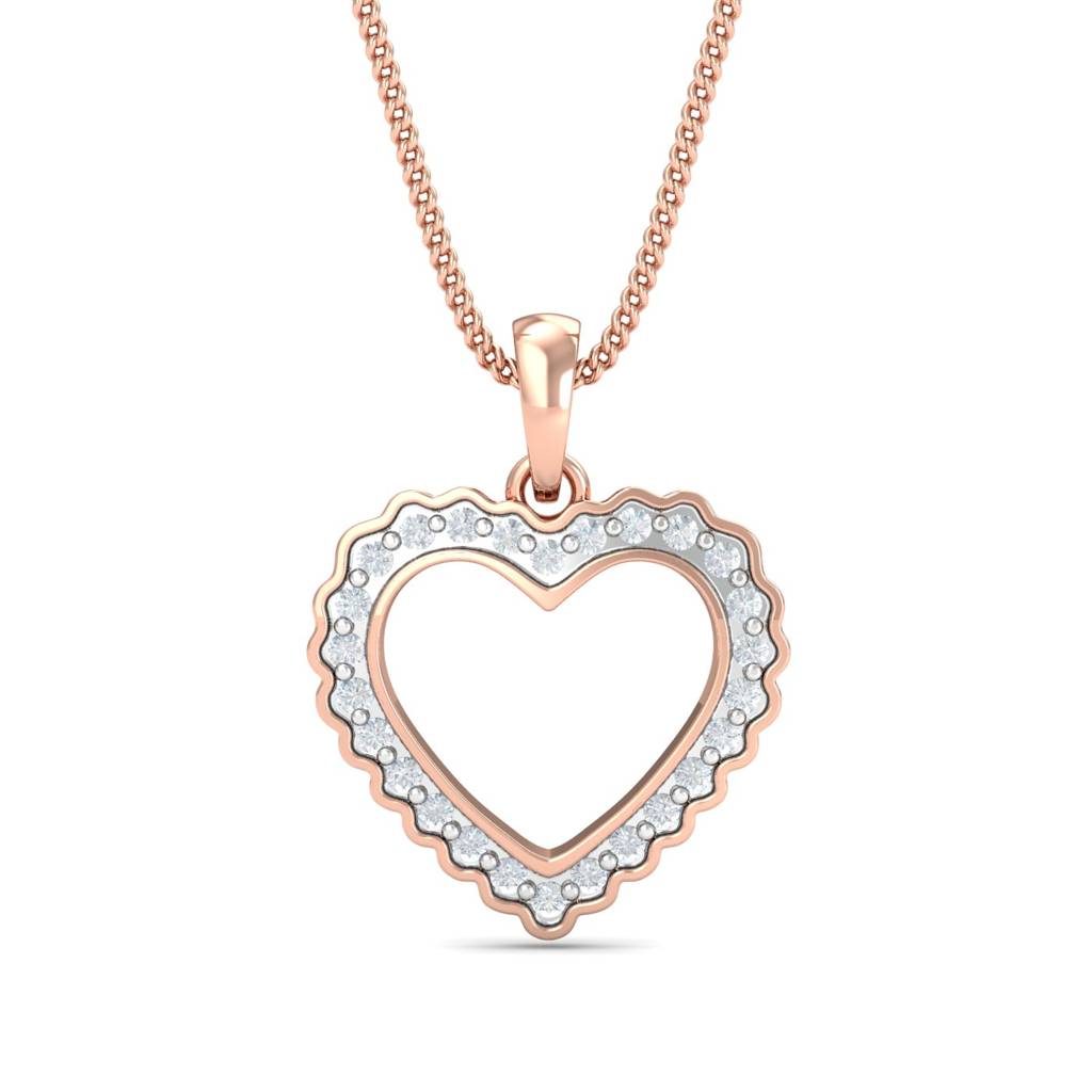 KuberBox 18K Rose Gold Sloan Heart Pendant