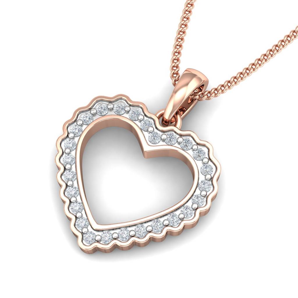 KuberBox 18K Rose Gold Sloan Heart Pendant