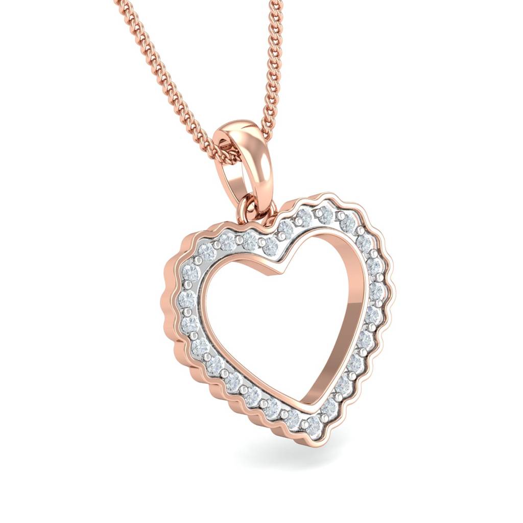 KuberBox 18K Rose Gold Sloan Heart Pendant