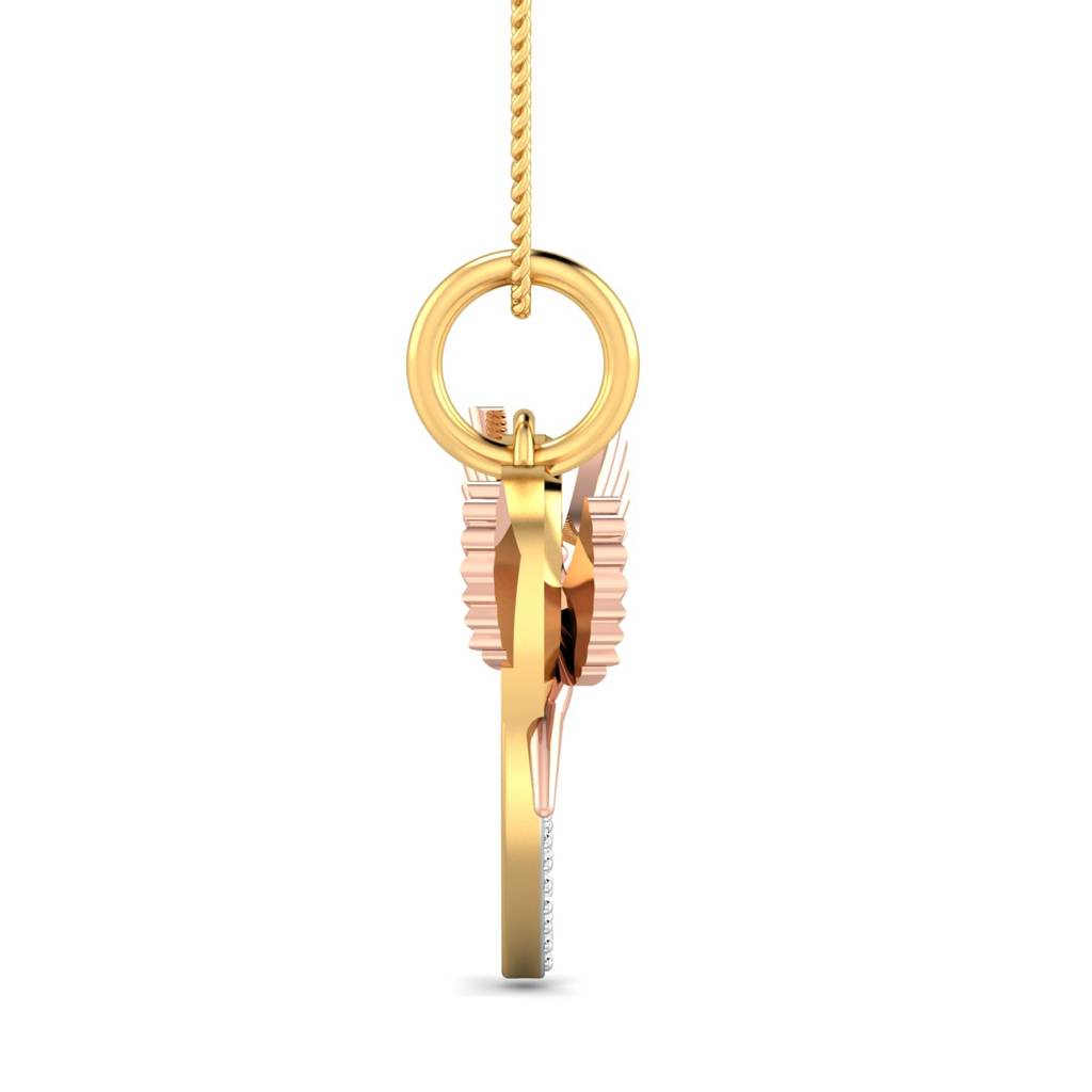 KuberBox 18K Yellow Gold Lovebirds Pendant