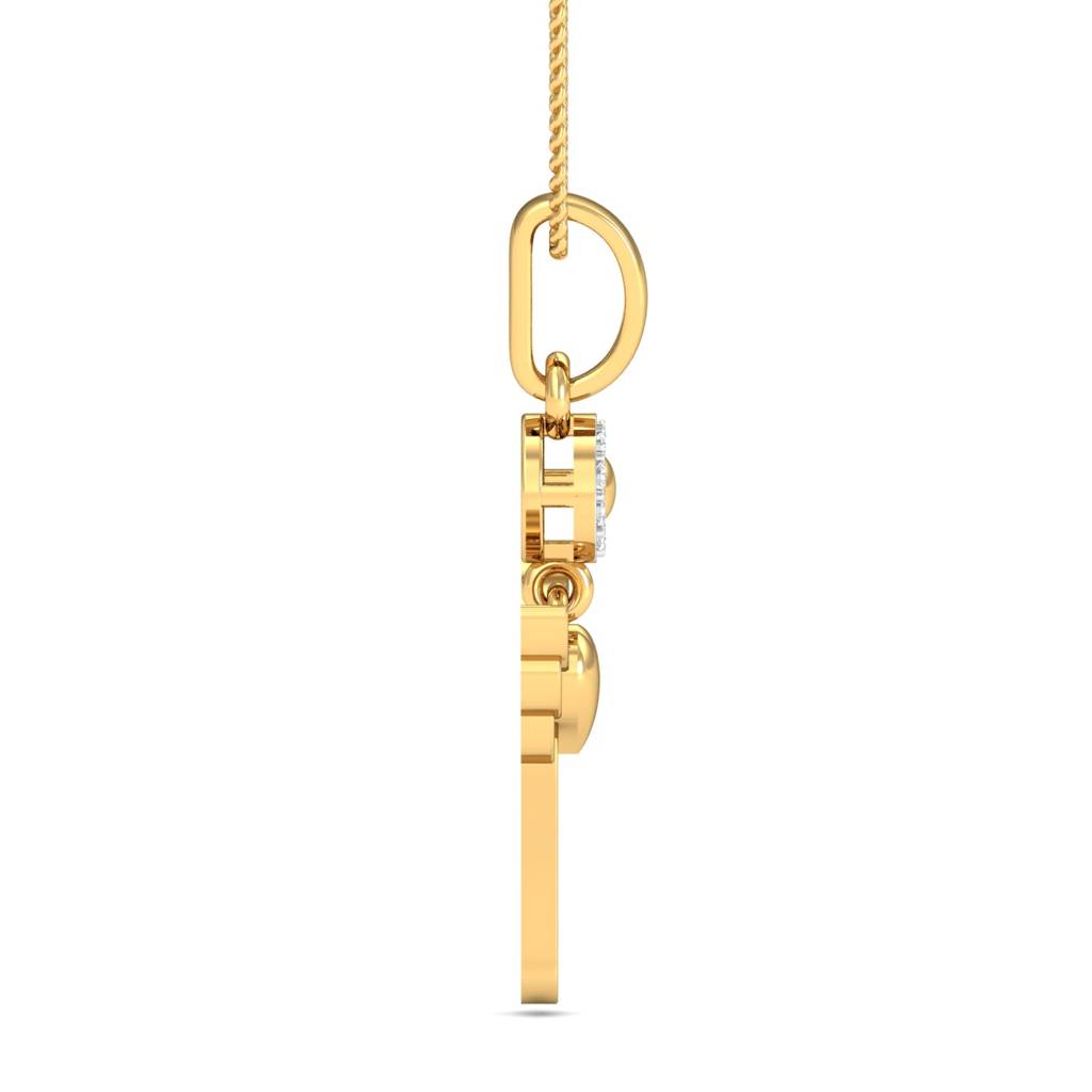 KuberBox 18K Yellow Gold Love Angel Pendant