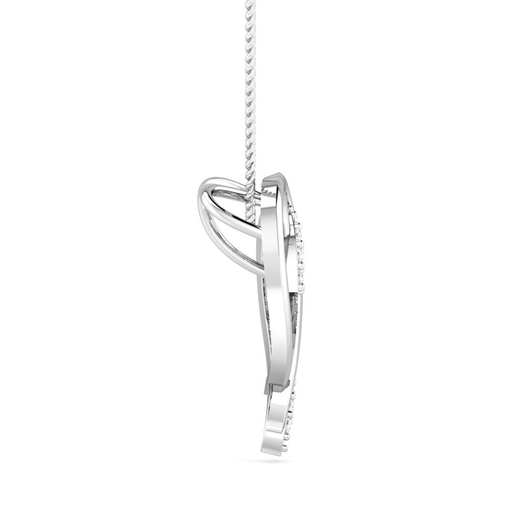 KuberBox 18K White Gold Adele Heart Pendant