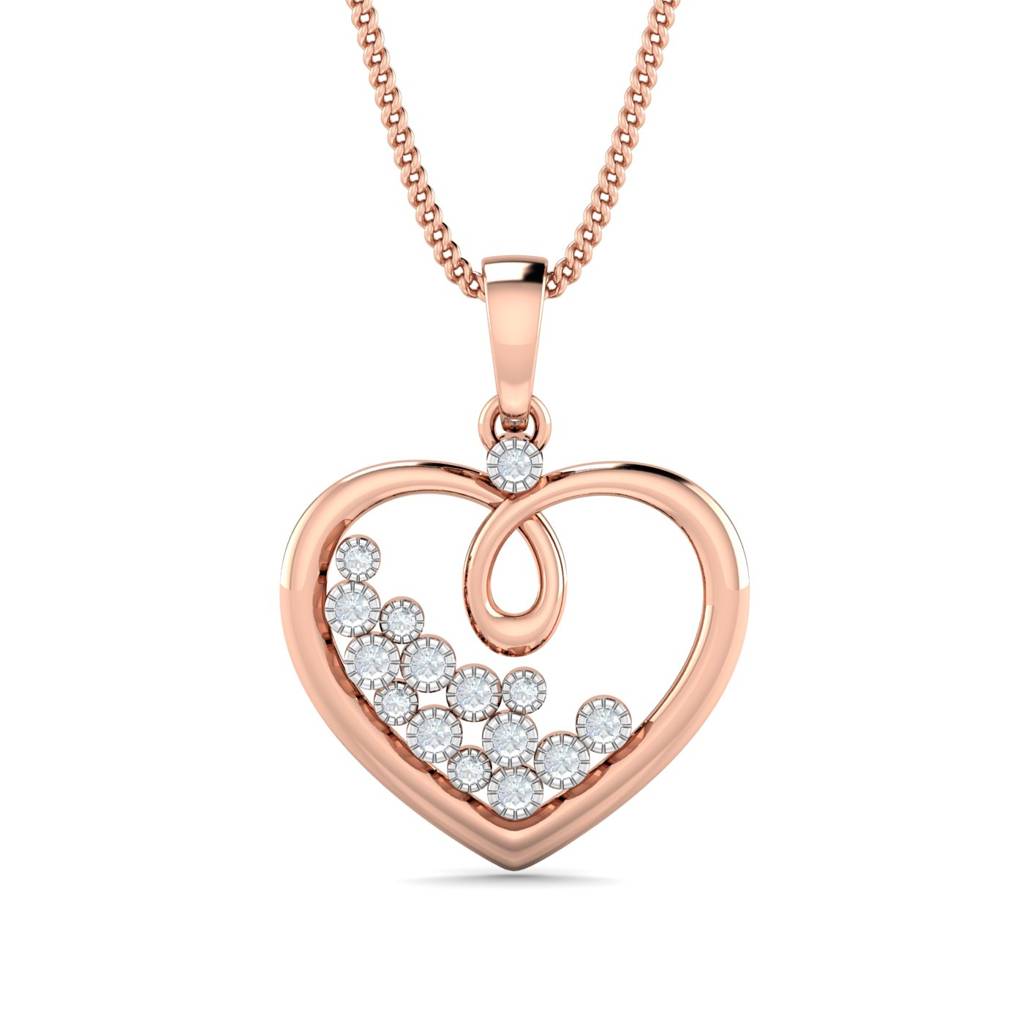 KuberBox 18K Rose Gold Gia Heart Pendant