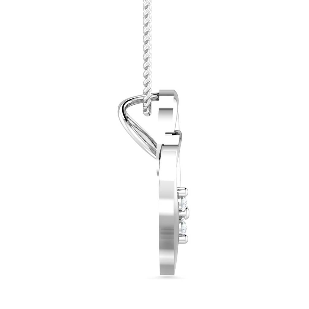 KuberBox 18K White Gold Dora Heart Pendant