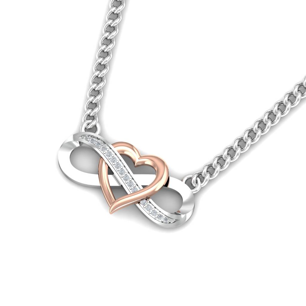 KuberBox 18K White Gold Forever Infinity Pendant