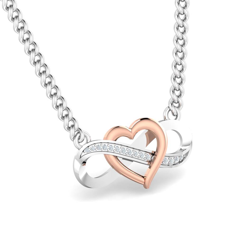 KuberBox 18K White Gold Forever Infinity Pendant