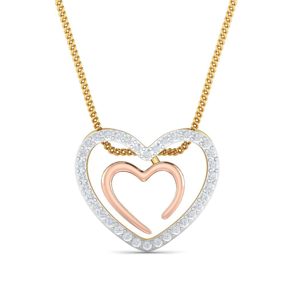 KuberBox 18K Rose Gold Ida Heart Pendant