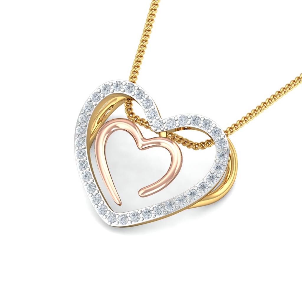KuberBox 18K Rose Gold Ida Heart Pendant