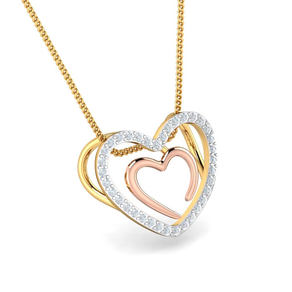 KuberBox 18K Rose Gold Ida Heart Pendant