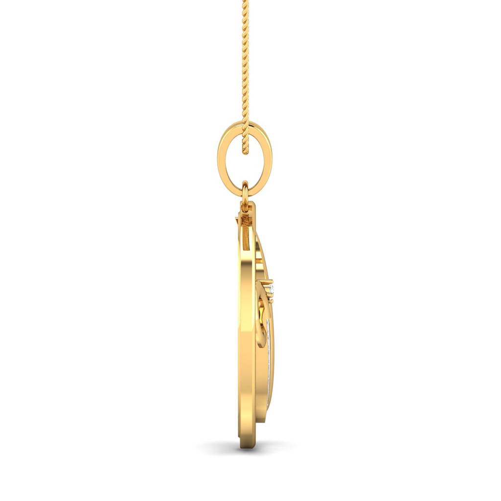 KuberBox 18K Yellow Gold Encircled Ik Onkar Pendant