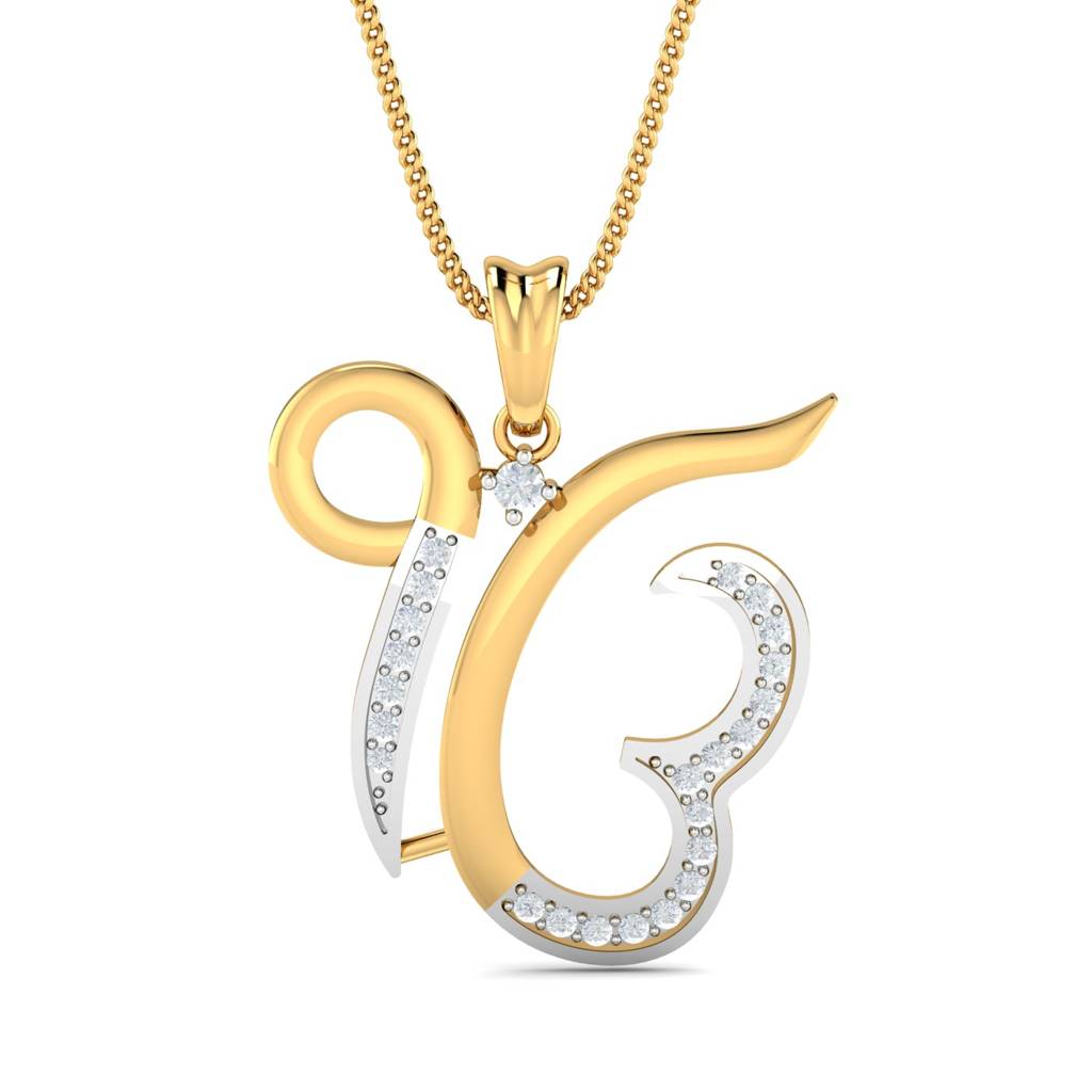 KuberBox 18K Yellow Gold Ik Onkar Pendant