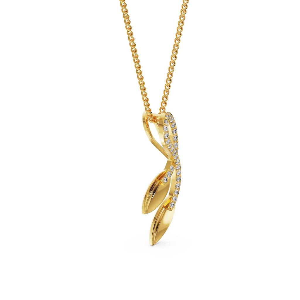 Diamond Leaf Fusion Pendant
