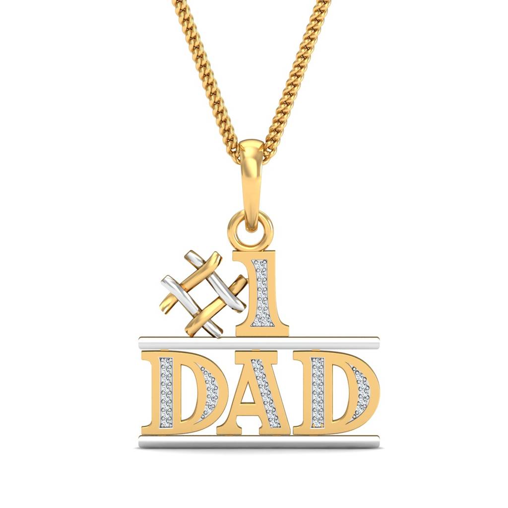 KuberBox 18K Yellow Gold No.1 Dad Pendant