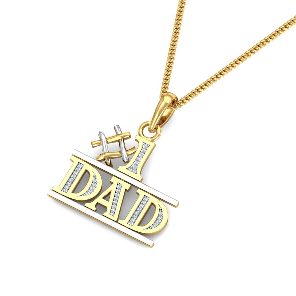 KuberBox 18K Yellow Gold No.1 Dad Pendant