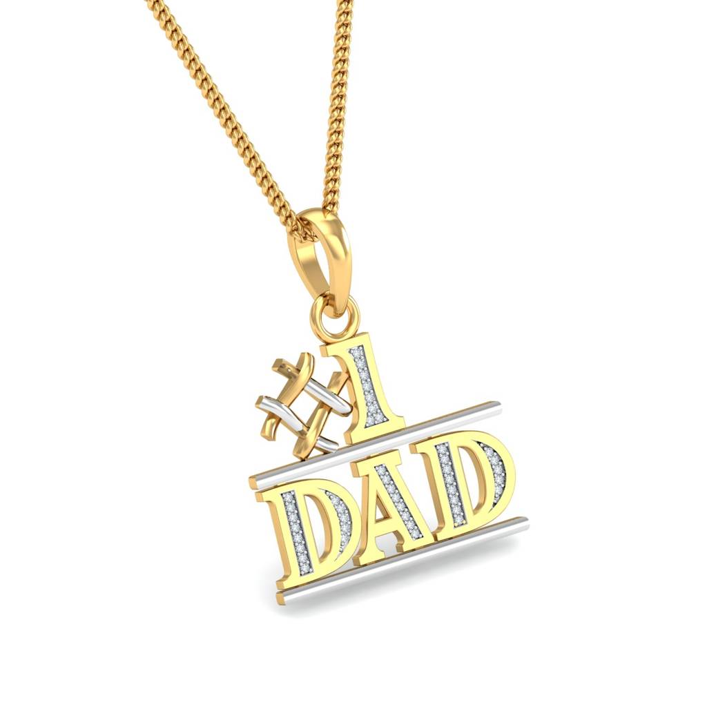 KuberBox 18K Yellow Gold No.1 Dad Pendant