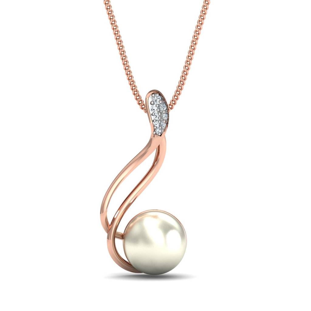 KuberBox 18K Rose Gold Giulia Pearl Pendant