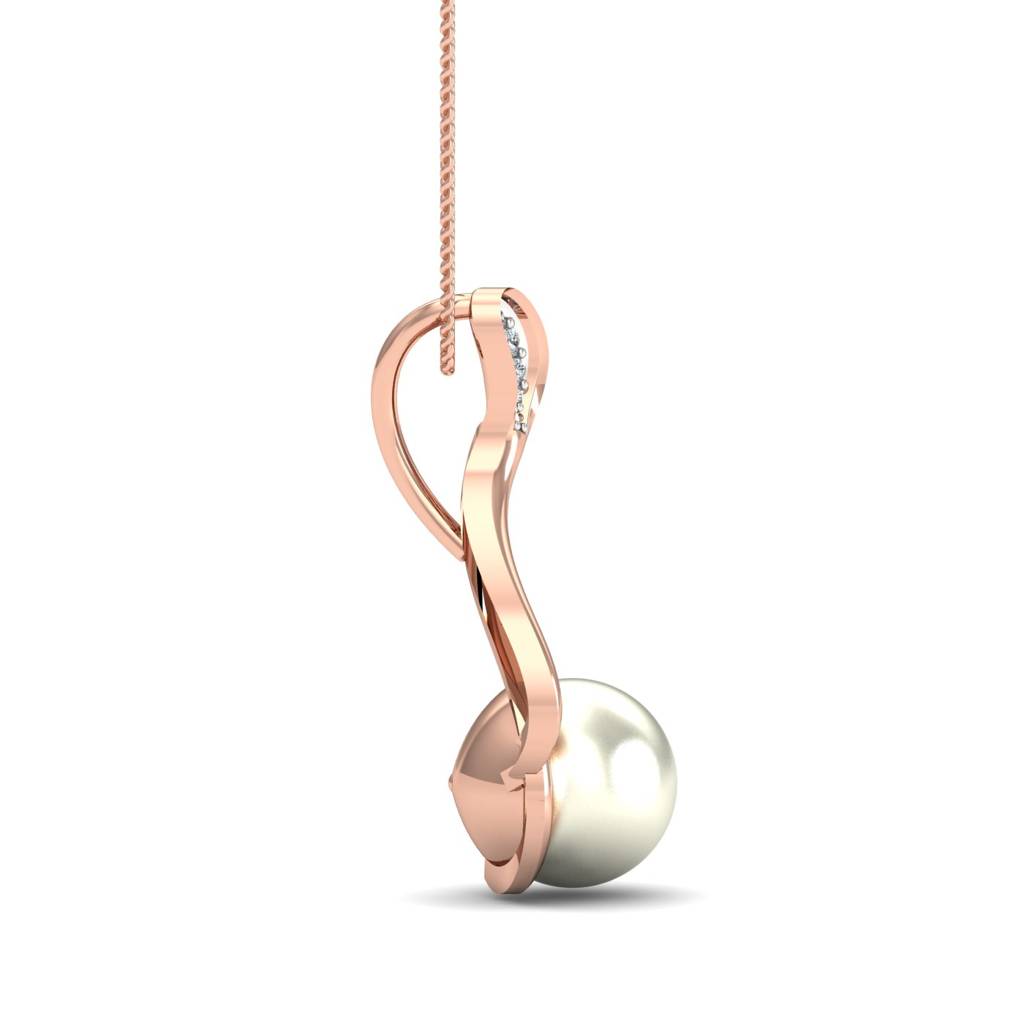 KuberBox 18K Rose Gold Giulia Pearl Pendant