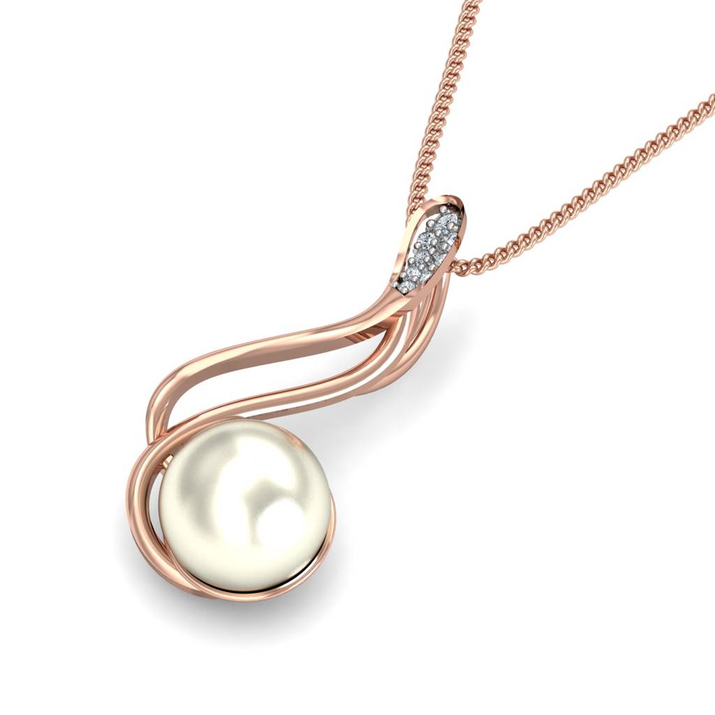 KuberBox 18K Rose Gold Giulia Pearl Pendant