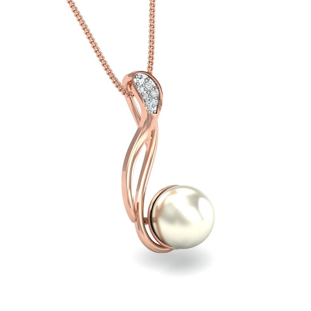 KuberBox 18K Rose Gold Giulia Pearl Pendant