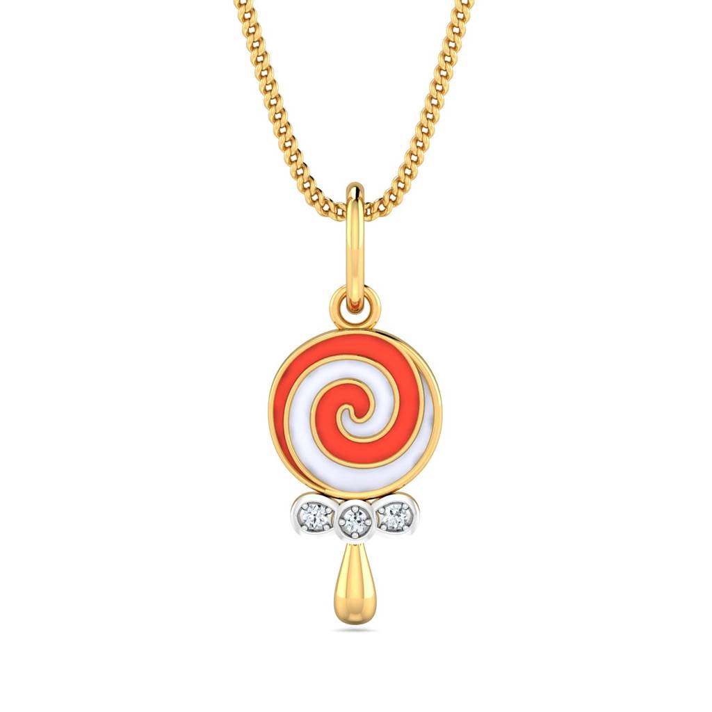 KuberBox 18K Yellow Gold Candy Kids Pendant