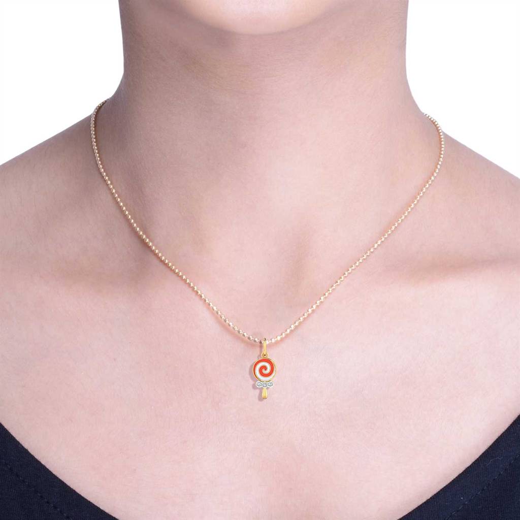 KuberBox 18K Yellow Gold Candy Kids Pendant