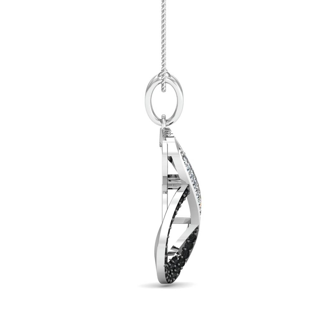 KuberBox 18K White Gold B&W Infinity Pendant