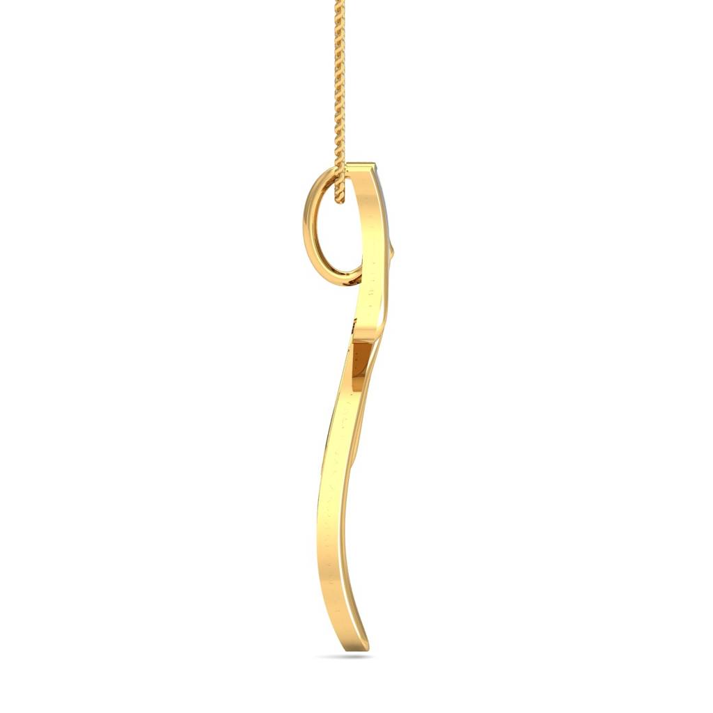 KuberBox 18K Yellow Gold Drifty Lines Pendant