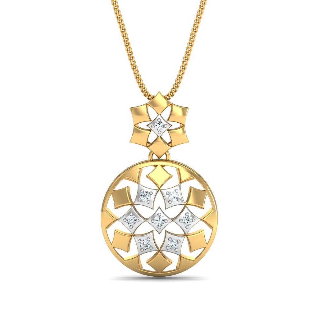 KuberBox 18K Yellow Gold Quadratic Pendant