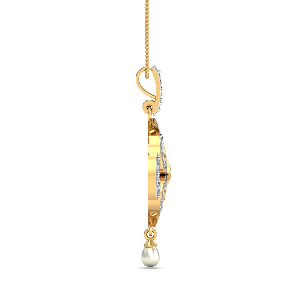 KuberBox 18K Yellow Gold Hermosa Pearl Pendant