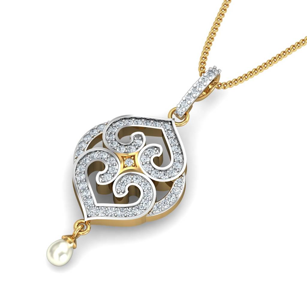 KuberBox 18K Yellow Gold Hermosa Pearl Pendant