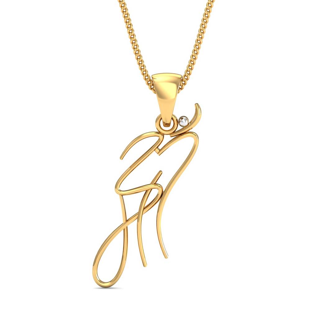 KuberBox 18K Yellow Gold Om Maa Pendant