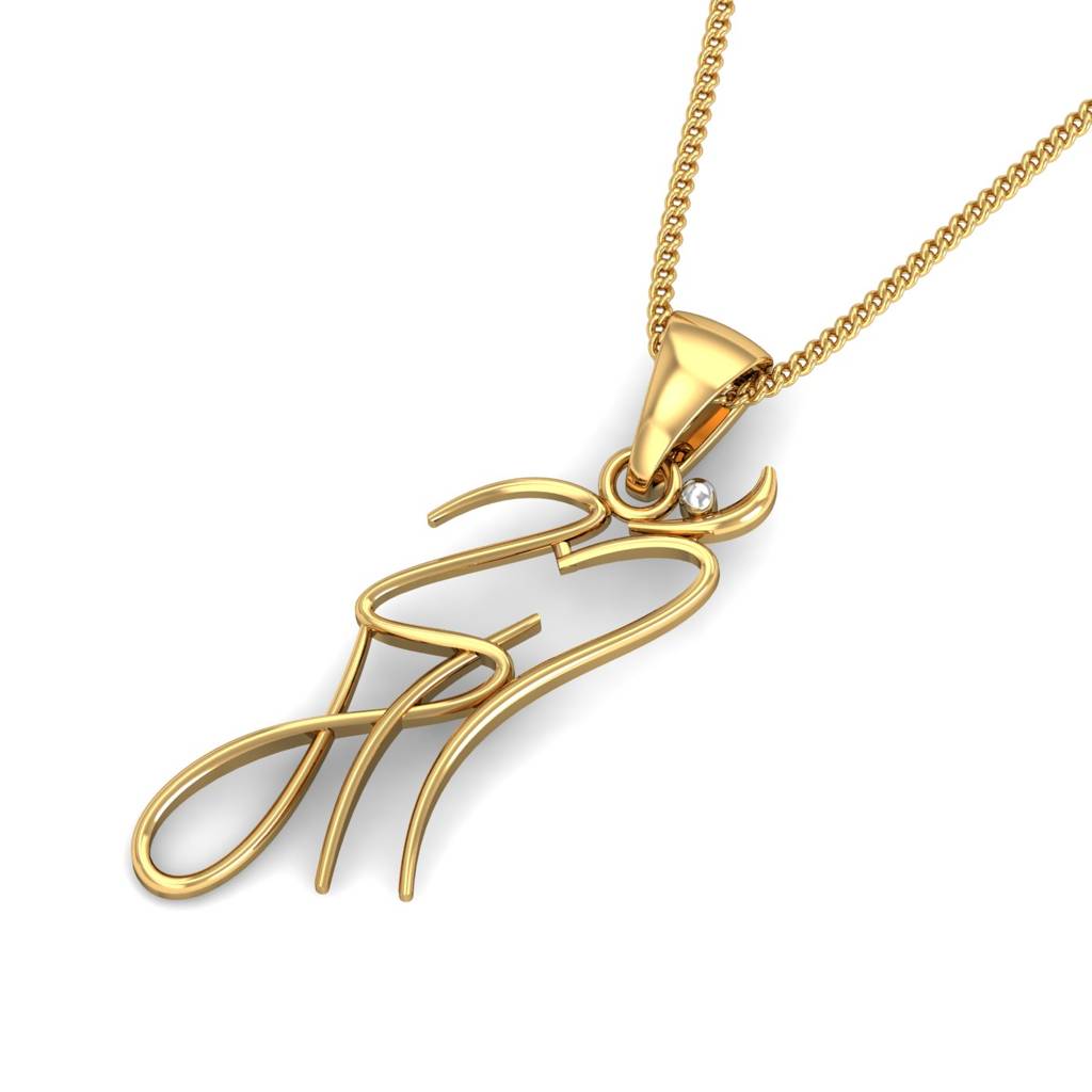 KuberBox 18K Yellow Gold Om Maa Pendant