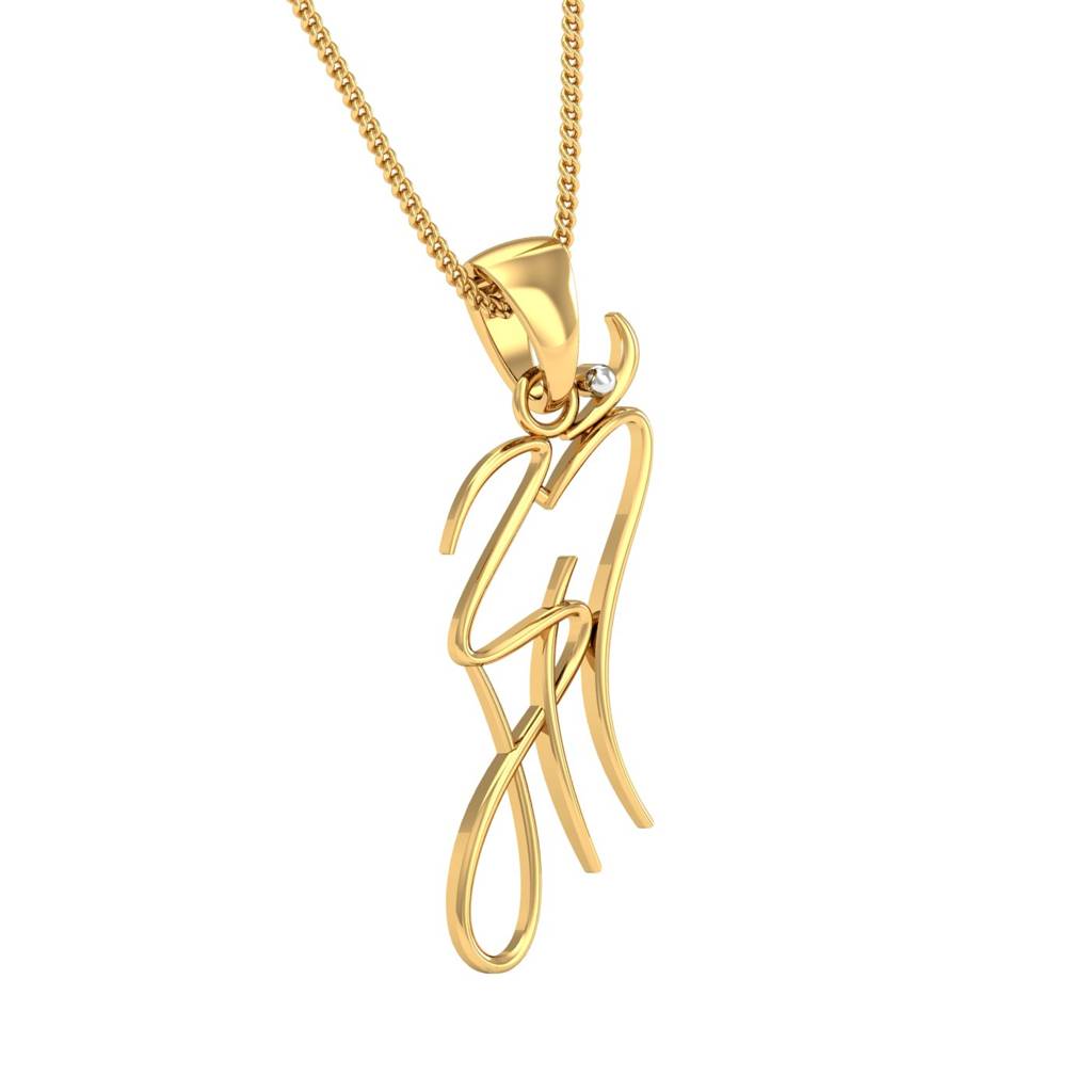 KuberBox 18K Yellow Gold Om Maa Pendant