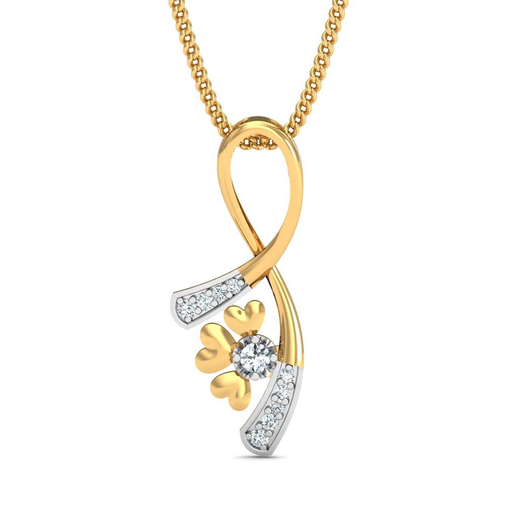 KuberBox 18K Yellow Gold Aurora Floral Pendant