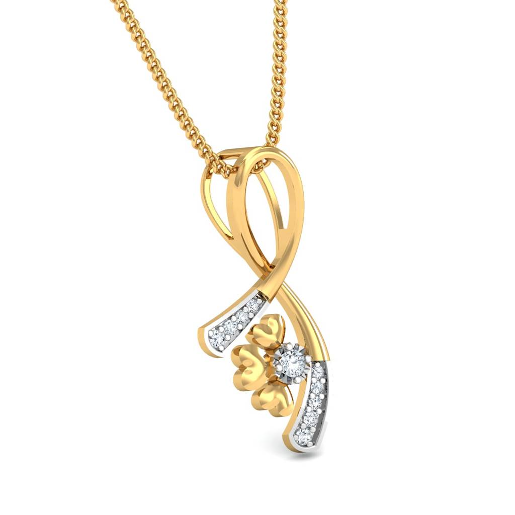 KuberBox 18K Yellow Gold Aurora Floral Pendant