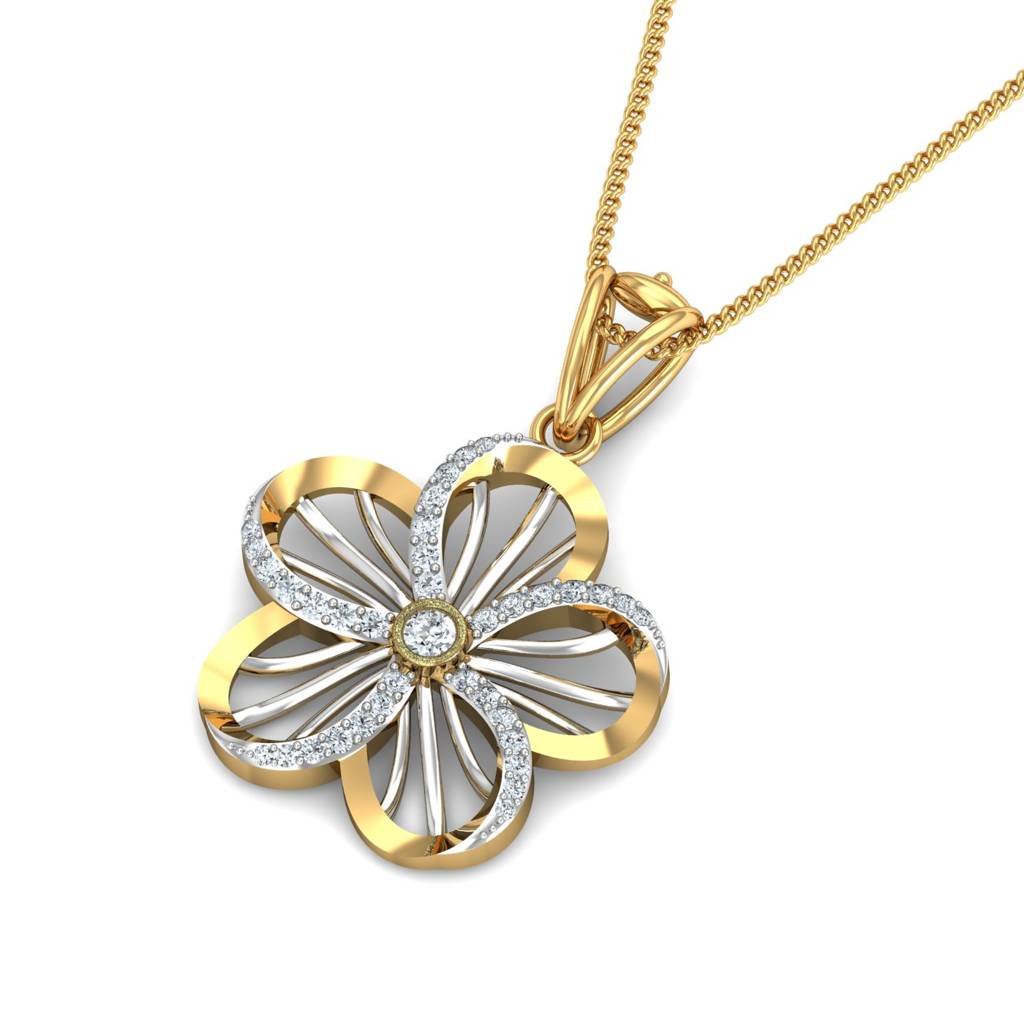 KuberBox 18K Yellow Gold Martina Flower Pendant