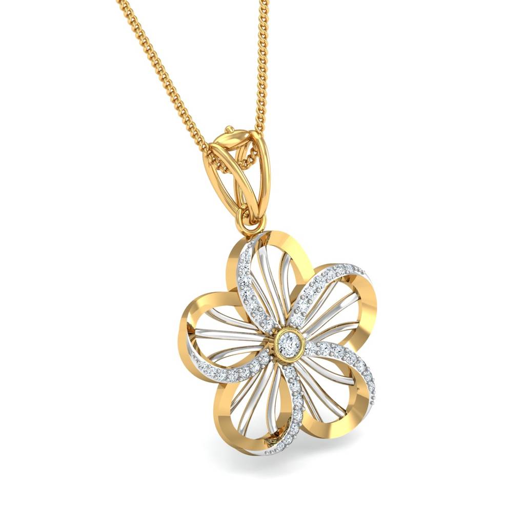 KuberBox 18K Yellow Gold Martina Flower Pendant