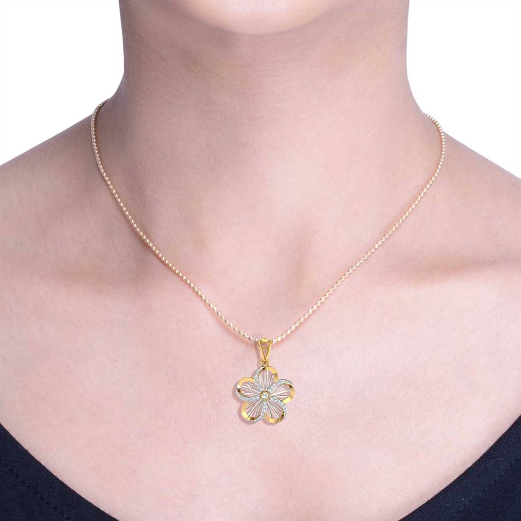 KuberBox 18K Yellow Gold Martina Flower Pendant