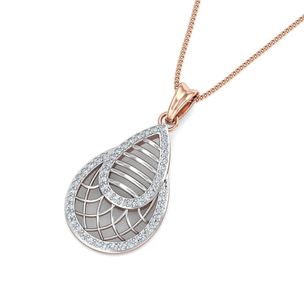 KuberBox 18K White Gold Angelica Filigree Pendant