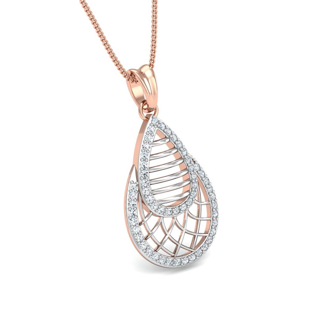KuberBox 18K White Gold Angelica Filigree Pendant