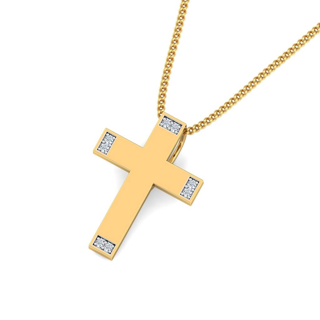 KuberBox 18K Yellow Gold Christianity Pendant