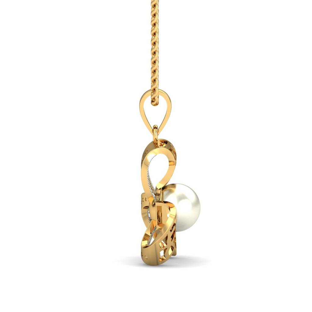 KuberBox 18K Yellow Gold Valaya Pearl Pendant