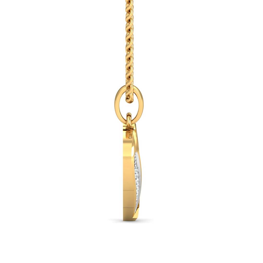 KuberBox 18K Yellow Gold Omkara Heart Pendant