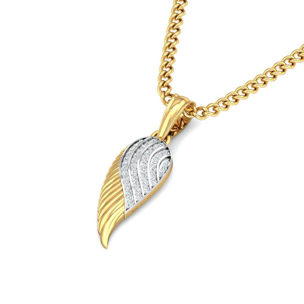 KuberBox 18K Yellow Gold Winglet Pendant