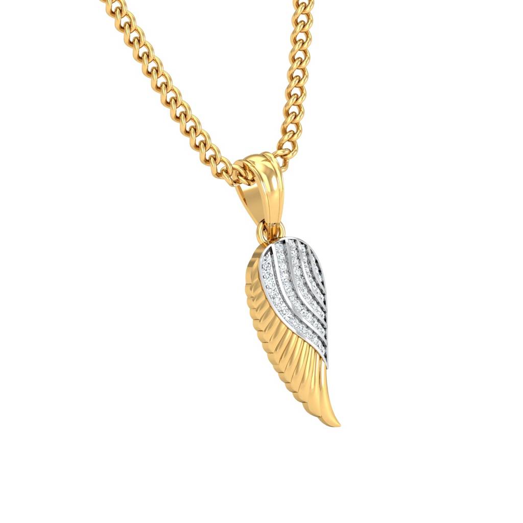 KuberBox 18K Yellow Gold Winglet Pendant