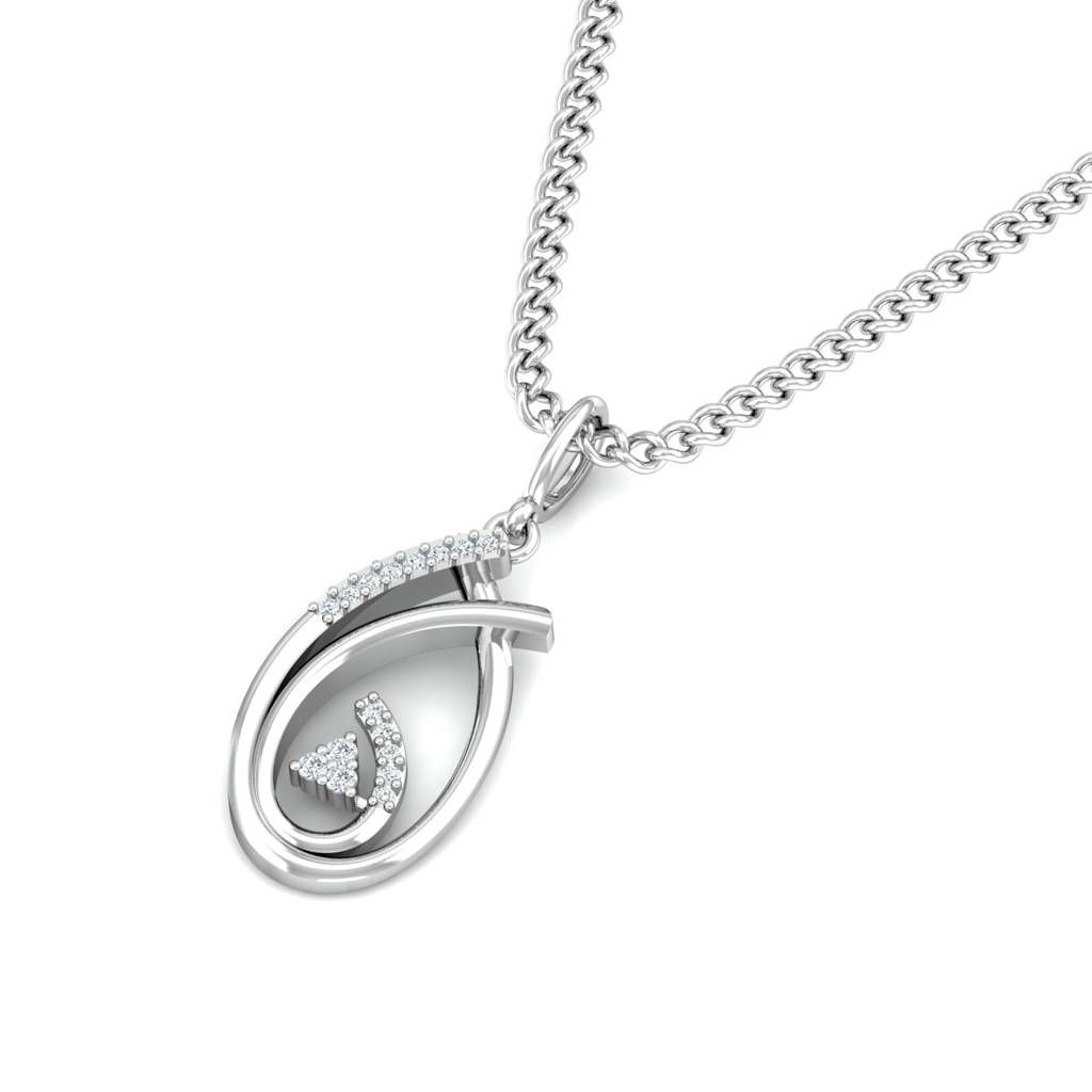 KuberBox 18K White Gold Prosaic Pendant